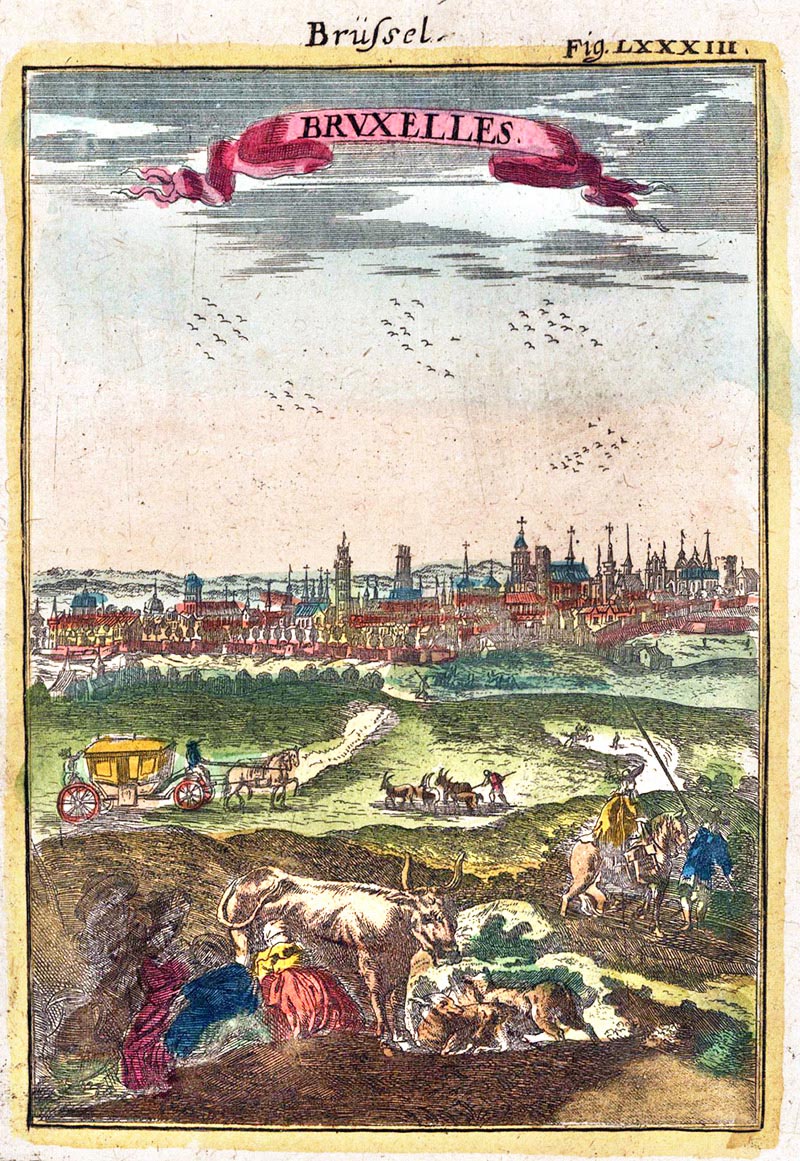 Gezicht op Brussel 1719 Mallet